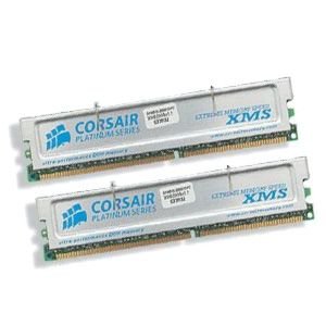Corsair XMS Platinum Series - Memory - 512 MB : 2 x 256 MB - DIMM 184-pin - DDR - 400 MHz / PC3200 - CL2 - unbuffered - non-ECC