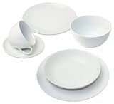 Produkt-Bild: ARTE VIVA 115441 Kaffee und Tafelservice Nobile, 36-teilig, Porzellan, rund, wei&szlig;, Design by Matteo Fabrini