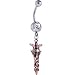 Copper GOTHIC SERPANT SWORD Dangle Belly Ring