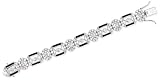 Contemporary C.Z. Diamond Black Onyx .925 Sterling Silver Bracelet