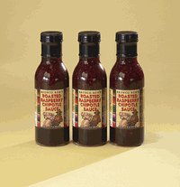 Three 15-oz Bottles of Roasted Raspberry Chipotle Sauce