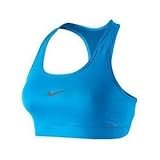 NIKE WOMEN'S PRO COMPRESSION SPORTS BRA (Large, Blue Glow)