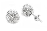 Small Classy KNOTTED Post Stud Sterling Silver Earrings