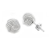 Small Classy KNOTTED Post Stud Sterling Silver Earrings