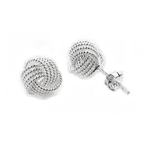 Small Classy KNOTTED Post Stud Sterling Silver Earrings