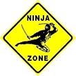 NINJA ZONE fighter warrior martial arts sign