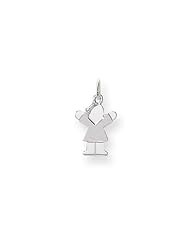 14k White Gold Mini Girl Charm. Metal Wt- 0.8g