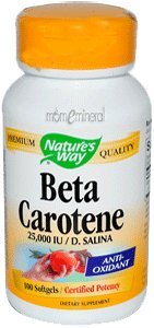 Beta Carotene,25,000 IU / D. Salina, 100 Softgels by Nature's Way