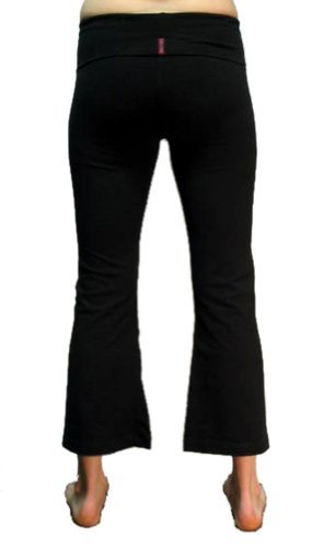 Roll Down Yoga Capri by Hard Tail (Black, Large) On Sale