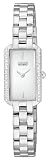 Stainless Steel Silhouette Eco-Drive Swarovski Crystals Silver Dial
