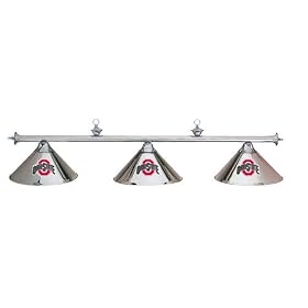 Ohio State OSU Buckeyes 3-Shade Chrome Billiard Pool Table Light Lamp