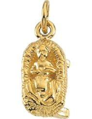 14k White-Gold Baby Jesus Pendant by US Gems