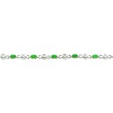 14K White Gold 1.76cttw Diamond & Emerald Bracelet 7"