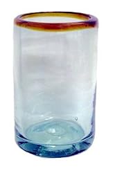 Mexican Glass Tumbler Amber Rim