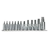 SK Hand Tools 84213 13-Piece 1/4-Inch, 3/8-Inch and 1/2-Inch Drive Torx Bit Socket Set