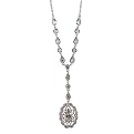 Sterling Silver Oval Y-Drop Pendant Necklace - 16"