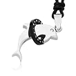Ziovani Black Loop Jumping Dolphin w/ CZ Stainless Steel Pendant Necklace