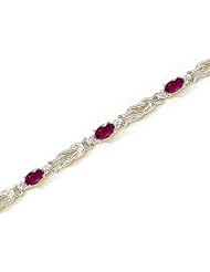 14kt Yellow Gold Oval Ruby and Diamond Bracelet