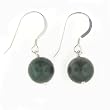 Anna Perrone Green Agate Bead Earrings Finished with .925 Sterling Silver