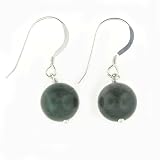 Anna Perrone Green Agate Bead Earrings Finished with .925 Sterling Silver