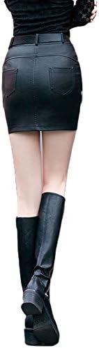 JCY Women's Plus Size Leather Skirts (X-large, Black)