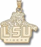 Louisiana State (LSU) Tigers 3/4 LSU Tiger Pendant - 10KT Gold Jewelry