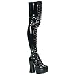 Demonia Boots Women's SLUSH-285 4 3/4" Lace-Up Stretch Thigh High Boot