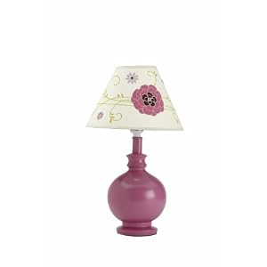 Nojo Jasmine Lamp and Shade with Bulb, Pink