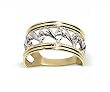 Womens Exquisite 10 KT Two Tone Gold Band Dolphin 10K Ring