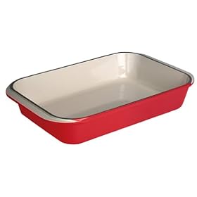 Le Creuset Enameled Cast-Iron 5-1 4-Quart Rectangular Roaster, Red by Le Creuset