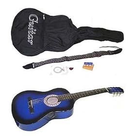 38 Blue Acoustic Guitar With Accessories by 