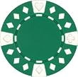 Clay Composite Diamond Suited Poker Chips 25 11.5 gram Green Poker Chips