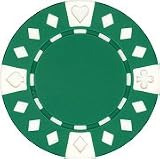 Clay Composite Diamond Suited Poker Chips 25 11.5 gram Green Poker Chips
