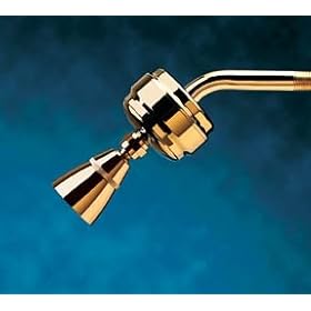 Sprite Showerhead Polished Brass Finish Filters Including Adjustable Showerhead - SLB-PB-A