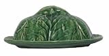 Majolica Cabbage Ceramic Pottery Butter Dish Green 9.5 L
