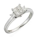 Eighteen Carat White Gold Diamond Cluster Ring