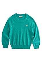 Girl's Crewneck Sweater with Knit Detail