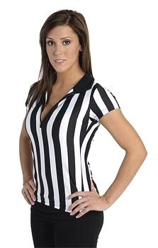 Women's Referee Shirt for Sports Bars with Collar & Zip Front