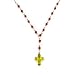 14K Coral & Pearl Rosary with Amber Cross - 17
