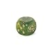 16mm d6 Round Cornered Beetle Dice, Scarab Green w/Gold