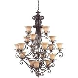 IMAGE OF Kichler Cottage Grove 18 Light Chandelier Carre Bronze