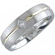 14Kt Two Tone Exquisite Diamond Comfort-Fit Wedding Band