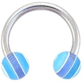 BASEBALL BLUE Horse Shoe Circluar Barbell