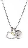 Hello Kitty Yellow Enamel 35th Anniversary Happy White Sapphire & Diamond Accent Sterling Silver Pendant, 18