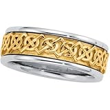 14K Two Tone Gold Bridal Celtic Band
