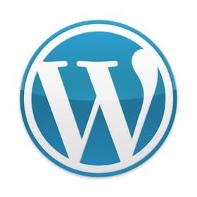sticker autocollant-Logo Wordpress en Bleu