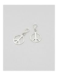 Peace Symbol Charm In 92.5 Sterling Silver