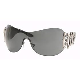 Authentic Bvlgari BV 6017B 102 87 Pallidum Gray Swaroski Rhinestone Sunglasses