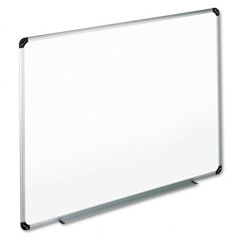 Universal Magnetic Dry-Erase Board, Melamine, 72x48, WE, Aluminum/Plastic Frame