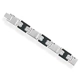 9 316l Stainless Steel And Black Plastic Bracelet